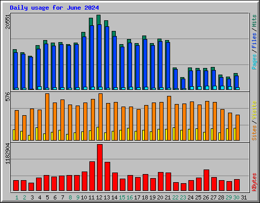 Daily usage for June 2024