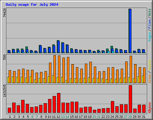 Daily usage for July 2024