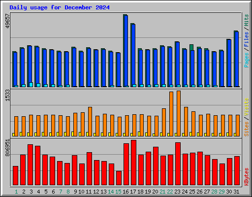 Daily usage for December 2024