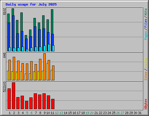 Daily usage for July 2025