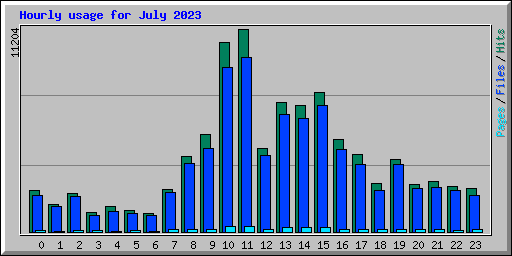 Hourly usage for July 2023