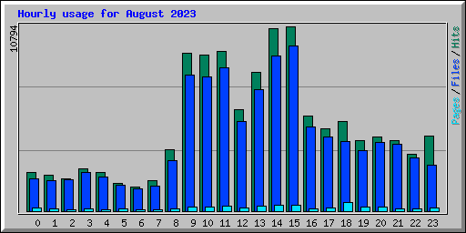 Hourly usage for August 2023